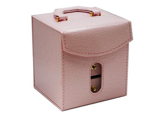 【ジュエリーボックス】 アクセサリーケース [ピンク] 合成皮革&ベルベット 約115x100mm
