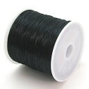 カラーゴムひも 黒色 ポリウレタン製 サイズ（約0.8mmX50m) 1個 ゴム糸 ラバーコード