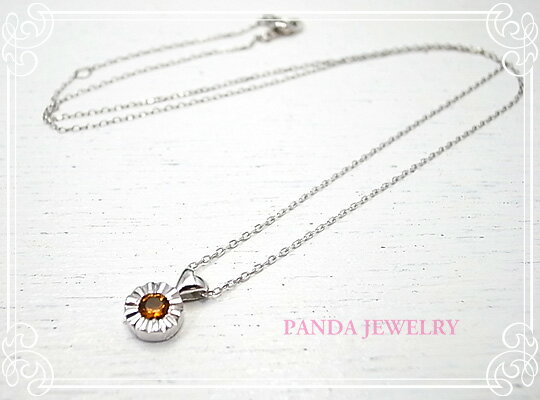乐天商城 - K10WGキラキラハートのネックレス（シトリン）ホワイトゴールド PANDA JEWELRY [ パンダジュエリー ]