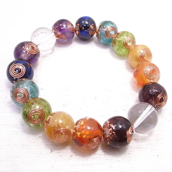 ダブルチャクラ 【オルゴナイト】 ブレスレット【小15cm】 毘殊 [Bijyu] 天然石 パワーストーンアイテム スピリチュアルのサムネイル