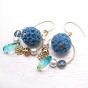 青緑か、緑青か・・・ ピアス アクセサリー 作家 ハンドメイド 【Elfanne】