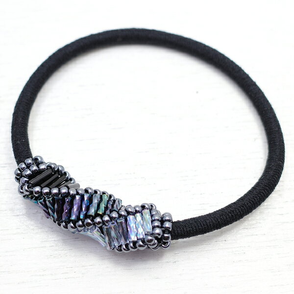 ビーズステッチ ロシアンスパイラルのヘアゴム ミスティックパープル 【Byoryu [ びょうりゅう ]】 ア..