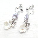 淡水パールと花のモチーフのイヤリング 【Kasumi~かすみ~】 アクセサリー 作家 ハンドメイド