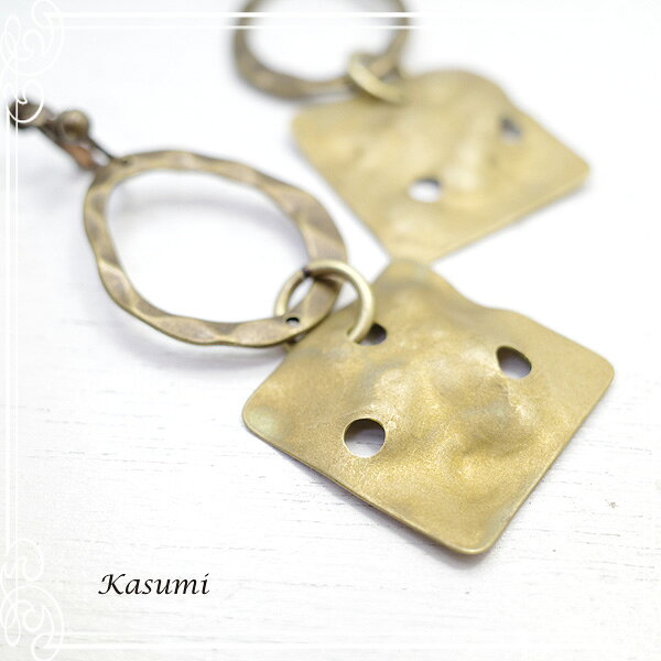 テソロ 楽天市場店の真鍮のイヤリング 【Kasumi～かすみ～】 アクセサリー/作家/ハンドメイド｜アングル2