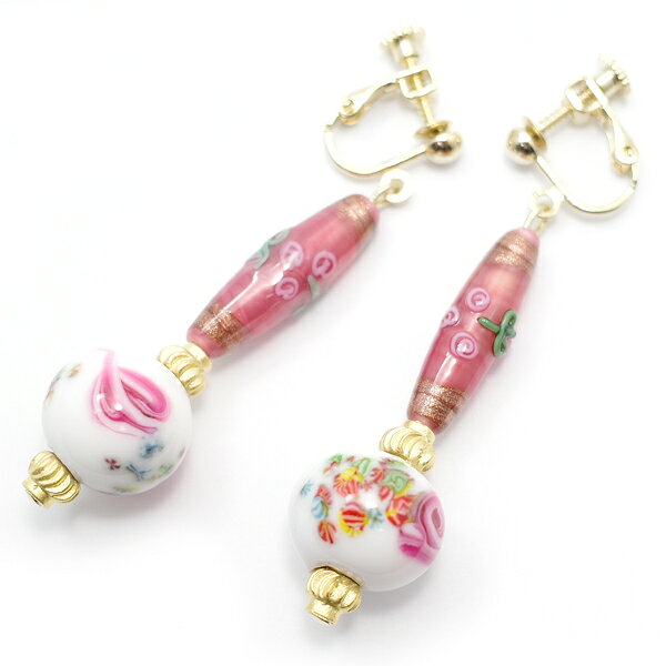 Star Sapphire - 日本製ヴィンテージガラスビーズとハンドメイドチェコガラスビーズのイヤリング ハンドメイド 作家 【Kasumi～かすみ～】 de-59-ks-368