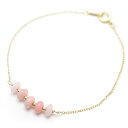 ピンクオパール・14KGF ゴールドフィルドチェーンのブレスレット 【Charm on】 アクセサリー/作家/ハンドメイド