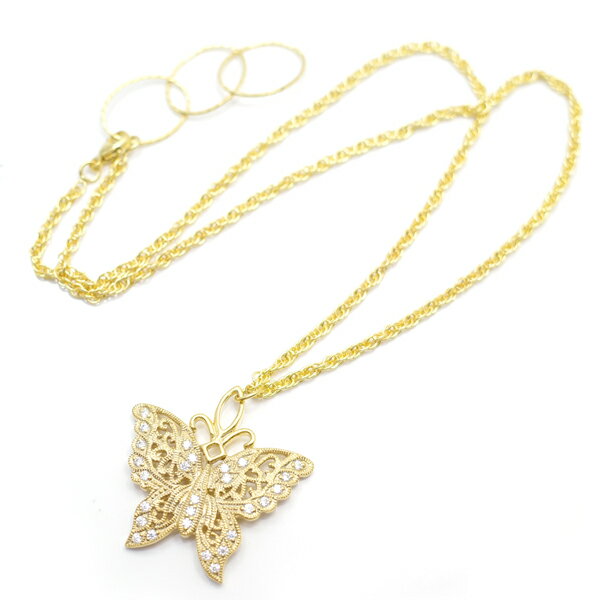 Other - SV925/AG925 蝶々 ペンダント モアサナイト 18KYゴールド仕上げ 0.4CT /BUTTERFLY [ バタフライ ]
