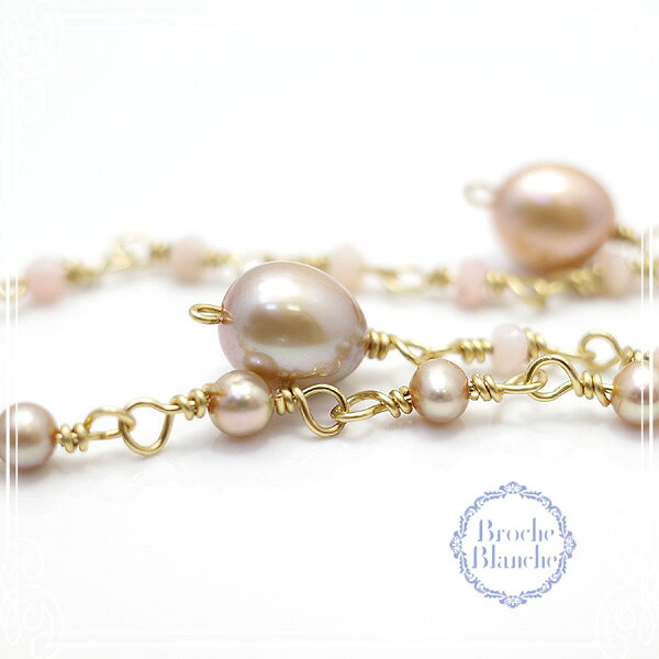 Douce ピアス 淡水パール ピンクオパール 【Broche Blanche [ ブロッシュ ブランシ...