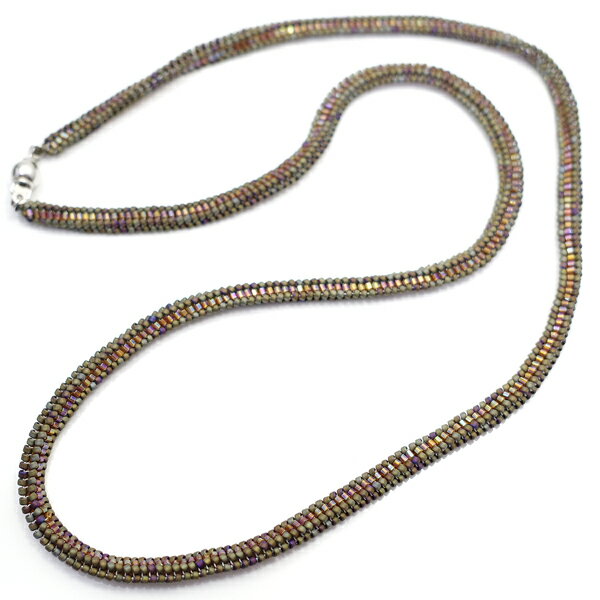 ★スパイラルガラスチェーン　レインボーアンバーブラウン　ジュエリー仕様ネックレス 【Byoryu [ びょうりゅう ]】