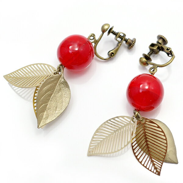 蜜漬けさくらんぼのイヤリング 【Kasumi～かすみ～】 アクセサリー/作家/ハンドメイド