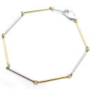 サージカルステンレスのコンビブレスレット 【Charm on】 アクセサリー/作家/ハンドメイド