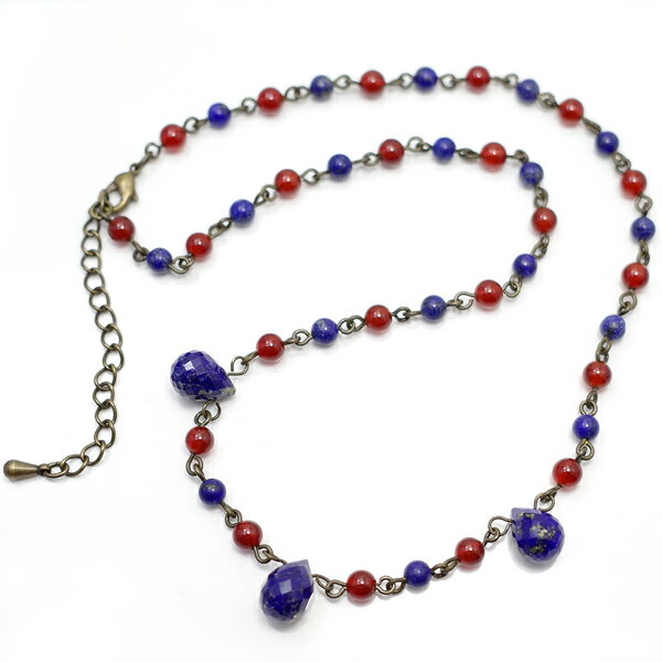 ラピスラズリドロップカット＆カーネ...