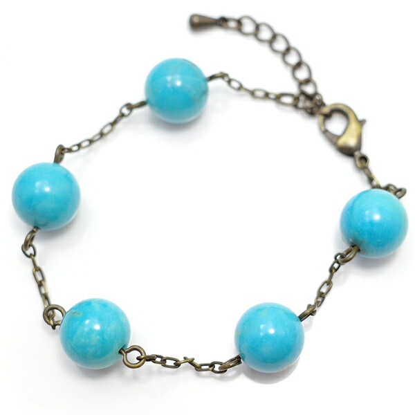 White Coral - ターコイズのアンティーク調ブレスレット【GEM accessory】 天然石