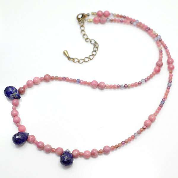 ラピスラズリ雫ドロップカットネック...