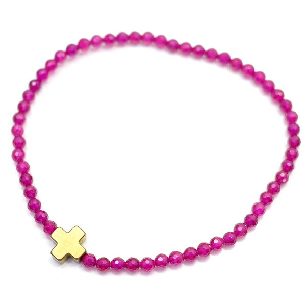 ルビークロスブレスレット 【GEM accessory】 天然石