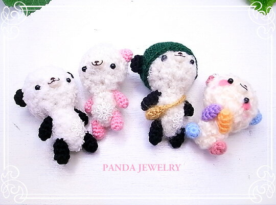 乐天商城 - オリジナルパンダ人形　ストラップ　アクセサリー ハンドメイド 作家作品 【PANDA JEWELRY パンダジュエリー】