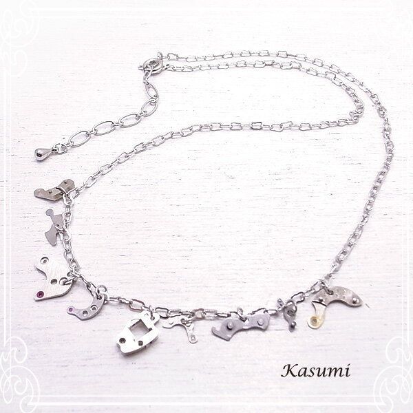 時計のかわいい部品達のネックレス 【Kasumi～かすみ～】 アクセサリー 作家 ハンドメイド de-59-ks-41