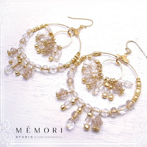 イヤリング Big circle overf low pierced earring 【MEMORI STUDIO】