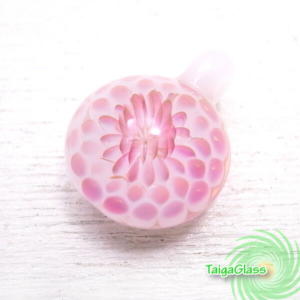 花 フラワー ピンク ペンダントトップ パイレックス ガラスペンダント 【TaigaGlass】