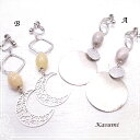 天然石の2wayイヤリング ジャスパー アラゴナイト 天然石 【Kasumi~かすみ~】 アクセサリー/作家/ハンドメイド