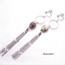 天然石の2wayイヤリング ジャスパー 天然石 【Kasumi~かすみ~】 アクセサリー/作家/ハンドメイド