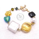 Bracelet Oro ゴージャスなヴェネチアングラスビーズ ブレスレット ブレス 【Atelier il Cuore [ クオーレ ]】 アクセサリー/ハンドメイド/作家