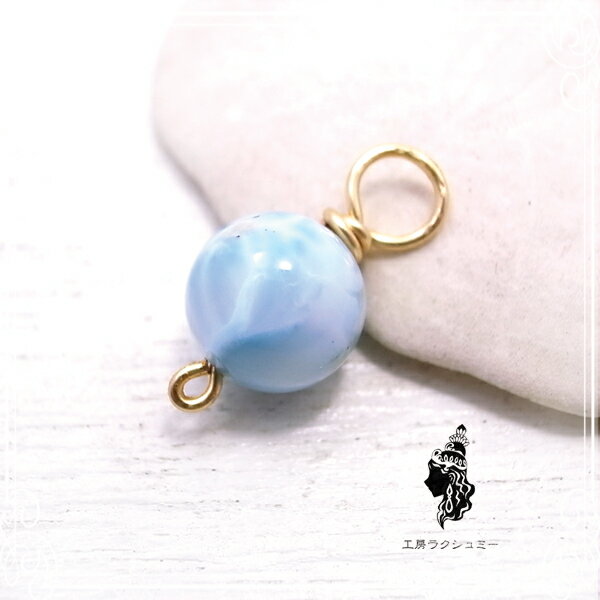 putiシリーズ ～ラリマー10mm～ ペンダントトップ 一粒 天然石【工房ラクシュミー 】