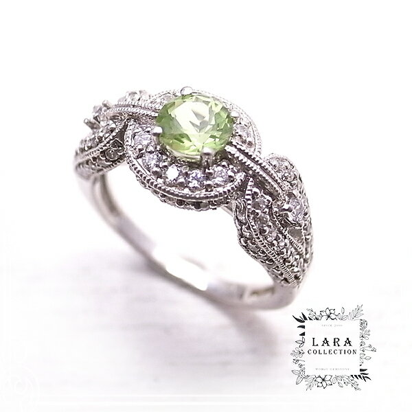 ペリドット＆ジルコニアシルバーリン...