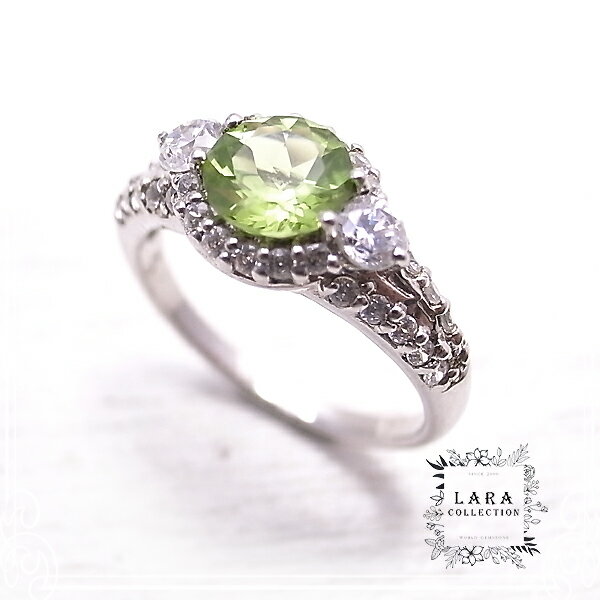 ペリドット＆ジルコニアシルバーリン...