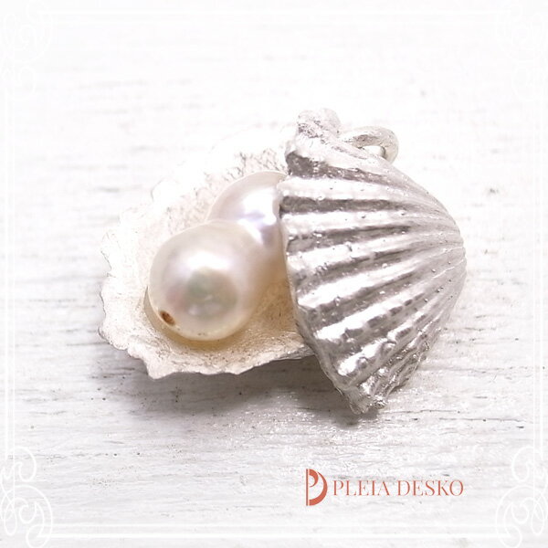 〜 パメラ2(ペンダント) 〜 大宇宙に輝くプレアデス星団の愛の光を、 銀粘土で作った貝とバロックパールで表現しました。 貝の間からチラリと見えるバロックパールに魅了されますよ！ その輝きは、あなたの胸元をより一層引き立てます。 ※チェーン...