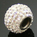 ディスコボールビーズ ロンデル クリスタルホワイト 10x13mm 《1個》 CZキュービックジルコニア