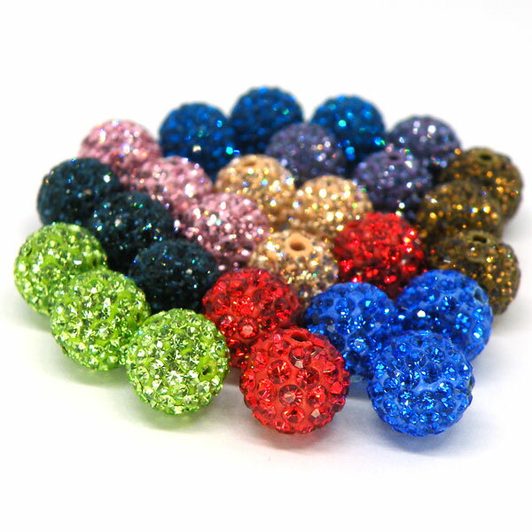 ディスコボールビーズ 丸玉 14mm 《1個》 CZキュービックジルコニア キラキラビーズ 各種カラー