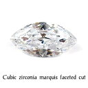 【キュービックジルコニア】 CZ マーキスカットルース 約6x12mm ホワイト(クリア) 《50個》