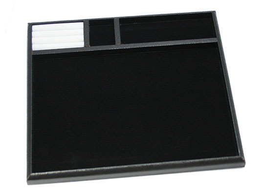 Rakuten - アクセサリー ディスプレイ トレイ 合成皮革 黒色 約290x26.5x15mm