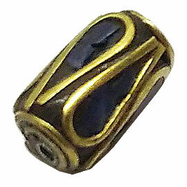 【ネパールビーズ】 ターコイズ/コーラル (合成石) 真鍮ビーズ 《10個セット》 キセキ-リリ kiseki-riri エスニックパーツ