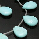 ターコイズ 【合成石ビーズ】 約19X13mm ドロップビーズ 《1連約40cm 1本》