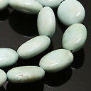 合成石ターコイズビーズ 約13x18x4mmオーバルビーズ 1連約40cm timy-299