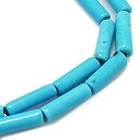 合成石ターコイズ チューブビーズ 約13x4mm 連ビーズ 1連 約40cm timy-330