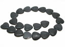 ブラックストーン/グレーアゲート 【ハートビーズ】 約19x20x6mm 《1連》 約37cm前後 ラウンドビーズ 天然石