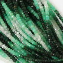エメラルド 【カットビーズ】 約3.5x2.5mm 《1/4連 約10cm》 天然石