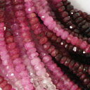 ルビー 【カットビーズ】 約3x1.4mm 《1/4連 約10cm》 天然石