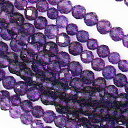 アメジスト 【カットビーズ】 約4x4mm 《1/4連 約8cm》 天然石
