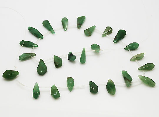 アベンチュリン グリーンアベンチュリン 【カットビーズ】 約6-8x16-20mm 《1連》 約40cm前後 連ビーズ 天然石