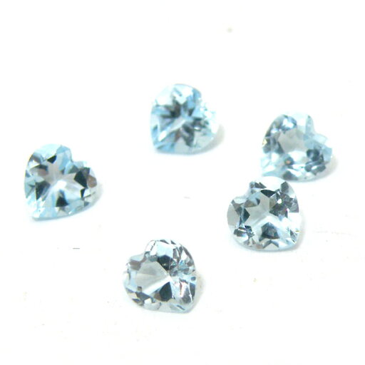 ブルートパーズ 【ハートカット】 約5mm ルース 1個 裸石 天然石 ブルートパーズ 【ハートカット】 約5mm ルース 1個 裸石 天然石
