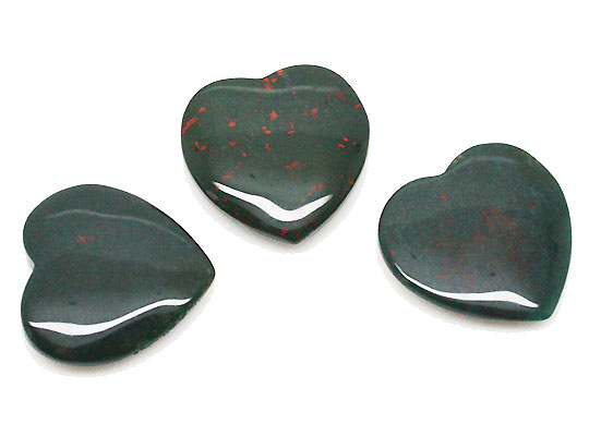 ブラッドストーン 【天然石パーツ】 ハートモチーフ(縦片穴) 約20x20x5mm 《1個》 モチーフパーツ
