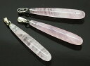 ローズクォーツ 【天然石チャーム】 細長滴型トップペンダントパーツ チャームパーツ 約35x6x6mm 《1個》