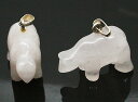 ローズクォーツ 【天然石チャーム】 動物トップペンダントパーツ チャームパーツ 約21〜22x13〜15x9mm 《1個》