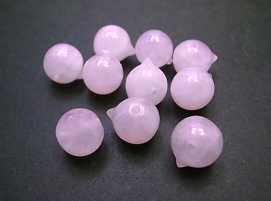 ローズクォーツ 【天然石チャーム】 宝珠ビーズパーツ チャームパーツ 約11~12x10mm