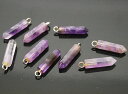 アメジスト 【天然石チャーム】 ポイントペンダントパーツ チャームパーツ 約16x4x4mm 《1個》