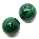 マラカイト 丸玉 約10x10mm 《1個》 片穴あり 天然石パーツ いろいろなパーツ